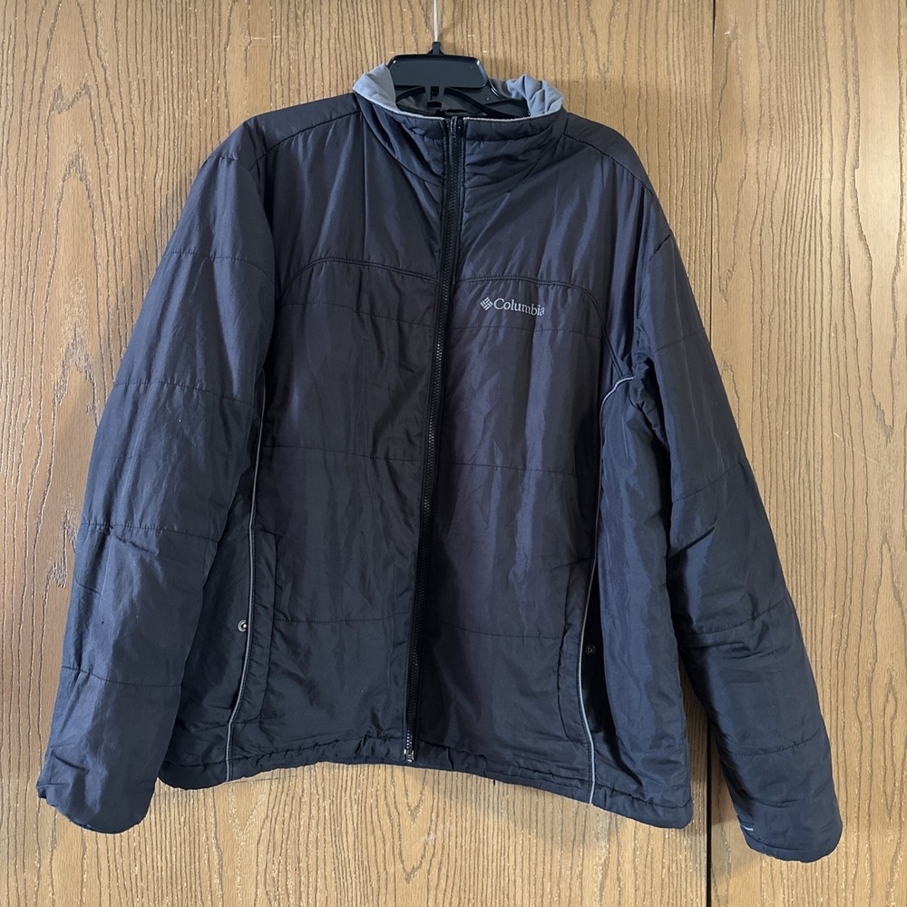Columbia Men Winter Jacket Black Size XL Interchange Omni-heat